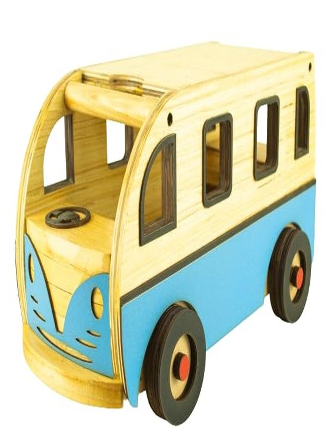 Techny Birds Technybirds Wooden Toy Bus and Animals 2 Toy Book Combo | Educational Toys for Kids | Montessori Learning| Animal Recognition Toys | Fine Motor Skills Development - Image 2
